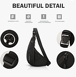 Сумка чоловіча слинг Pocket водонепроникна чорна, фото 3