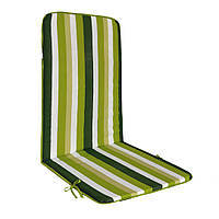 Матрас на стул, кресло, садовое кресло зелено салатовая полоска 120х48