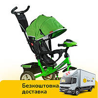 Велосипед трехколесный (звук, подсветка фар, ножной тормоз, колеса пена) Best Trike 6588 / 68-945 Зеленый