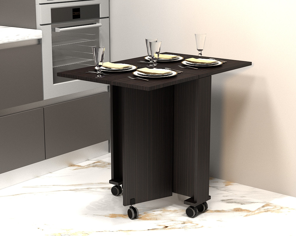 Обеденный раскладной стол для маленькой кухни на колесах "Соло ...