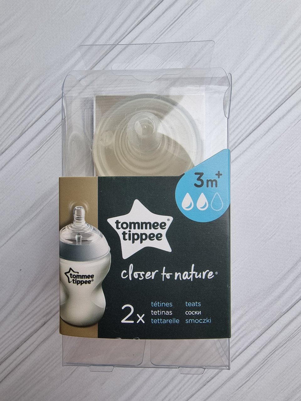 СОСКИ TOMMEE TIPPEE CLOSER TO NATURE 3+ МОС. СРЕДНИЙ ПОТОК 2 ШТ