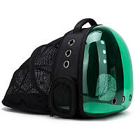 Рюкзак переноска для животных раздвижной CosmoPet CP-17 для кошек и собак Black/Green