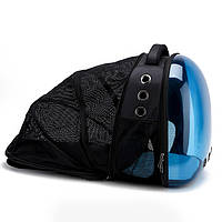 Рюкзак переноска для животных раздвижной CosmoPet CP-17 для кошек и собак Black/Blue
