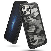 Бампер для Apple iPhone 12 / 12 Pro, Ringke Fusion X, Camo Black (RCA4790)