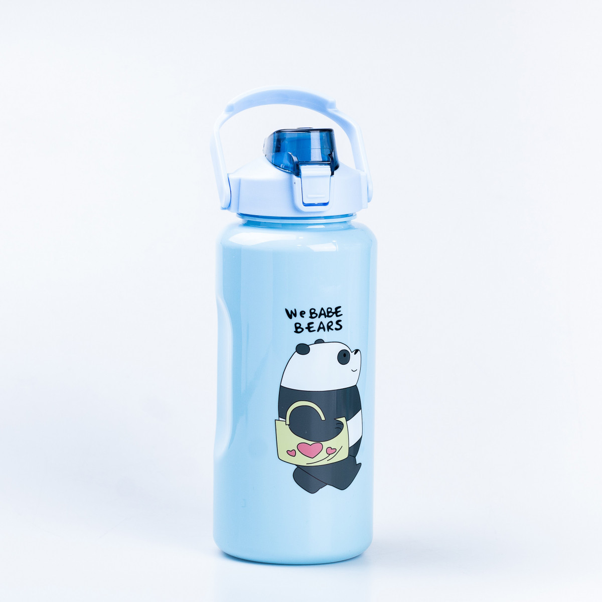 Детские бутылки для воды с дозатором набор из 3 бутылок Панда 0.5; 0.9; 2 л Синий - фото 2 - id-p2129543964
