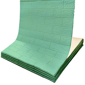 3Д шпалери самоклеючі миються 3,08м x70см x 3мм на клейовій основі в рулоні під цеглу м'яту