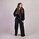 Молодіжний жіночий велюровий костюм на блискавці "Style-Чорний" р. 46-54, фото 2