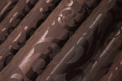 Шторна тканина жаккард "Вензель". Висота 2,8 м. Колір: коричневий. 092ш