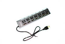 Usb hub хаб 2.0 7 портів із підсвіткою і вимикачами, фото 6