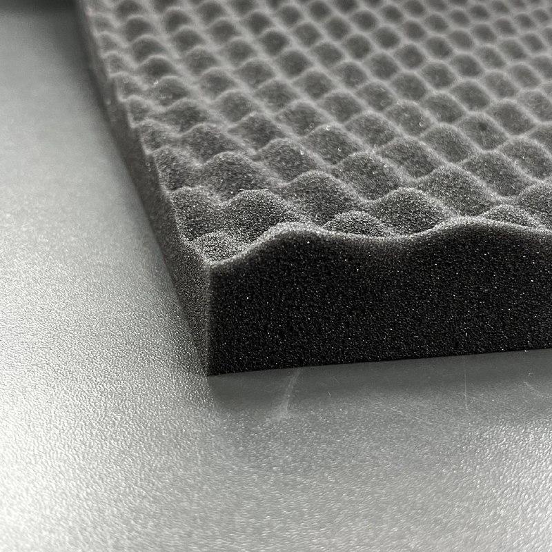 Поролон хвиля 20 мм (2 см) чорний, відріз 48х48 см, фото 1