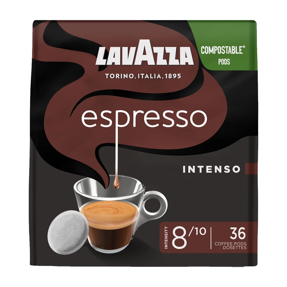 Кава в чалдах Lavazza Espresso Intenso 36 шт Philips Senseo 62 мм Італія Лавацца сенсео