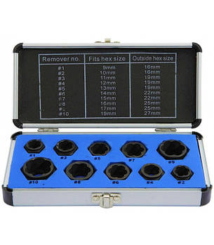 Набір насадок для викручування пошкоджених болтів 9-19 мм Falon Tech FT001003