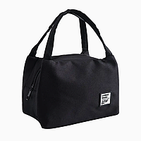 Стильна Термосумка LANSU desion переносна компактна (24*12*16см), чорна