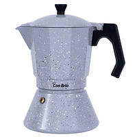 Гейзерная кофеварка из нержавейки Con Brio 450 мл CB-6709 / Кофейник гейзерный / Кофеварка KG-445 для дома