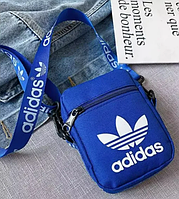 Наплечная сумка Adidas Originals Синяя, барсетка через плечо Адидас Роза