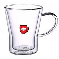 Склянки з подвійним склом 6шт 350мл Con Brio СВ-8535 | Прозорі чашки з подвійним MI-901 дном Кружка