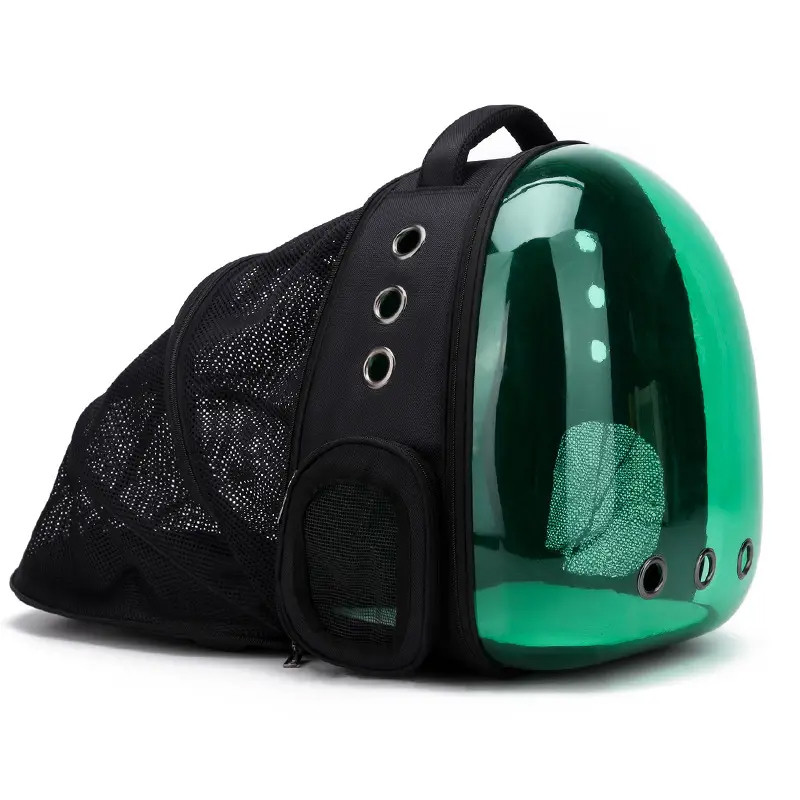 Рюкзак-переноска для тварин розсувний CosmoPet CP-17 для котів і собак Black/Green