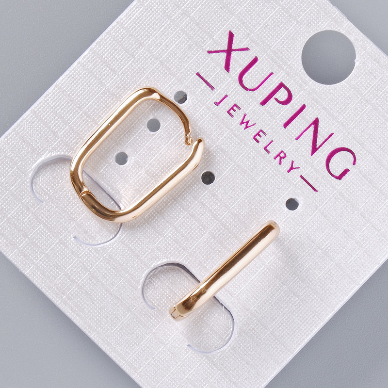 Сережки Xuping d-17х2,5мм+-, позолота 18К