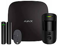 Комплект охоронної системи Ajax StarterKit Cam, Black, GSM/Ethernet, централь Hub 2, бездротовий датчик руху,