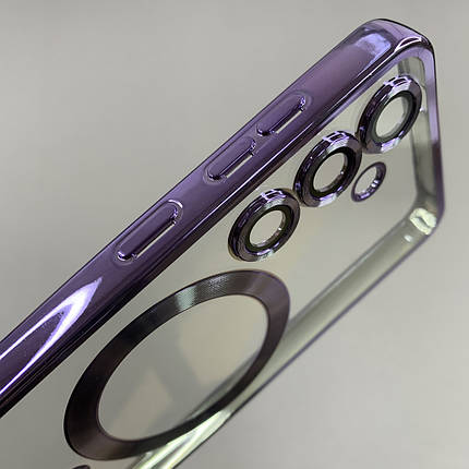 Чохол для Samsung Galaxy S24 чохол з магсейф із захистом камери на телефон самсунг с24 бузковий h3b, фото 3