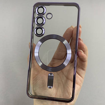 Чохол для Samsung Galaxy S24 чохол з магсейф із захистом камери на телефон самсунг с24 бузковий h3b, фото 1