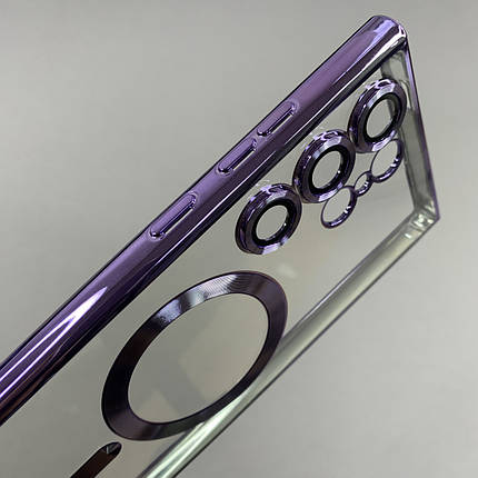 Чохол для Samsung Galaxy S24 Ultra чохол з магсейф із захистом камери на самсунг с24 ультра бузковий h3b, фото 3
