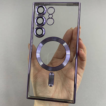 Чохол для Samsung Galaxy S24 Ultra чохол з магсейф із захистом камери на самсунг с24 ультра бузковий h3b, фото 1
