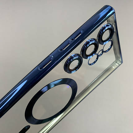 Чохол для Samsung Galaxy S24 Ultra чохол з магсейф із захистом камери на самсунг с24 ультра синій h3b, фото 3