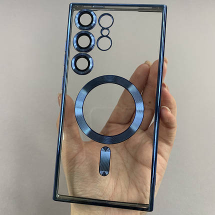 Чохол для Samsung Galaxy S24 Ultra чохол з магсейф із захистом камери на самсунг с24 ультра синій h3b, фото 1