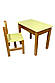 Дитячий комплект: стіл та стілець з натурального дерева. Комплект для творчості. Дитячий набір меблів, фото 2