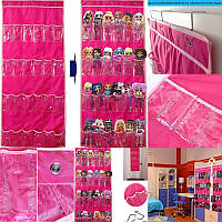 ФІОЛЕТОВИЙ Дверний підвісний органайзер сумка для зберігання ляльок 24 кишені Lol Omg Барбі Barbie