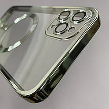 Чохол для Apple iPhone 11 Pro Max чохол з магсейф із захистом камери на телефон айфон 11 про макс срібний h3b, фото 4