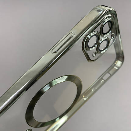 Чохол для Apple iPhone 11 Pro Max чохол з магсейф із захистом камери на телефон айфон 11 про макс срібний h3b, фото 2