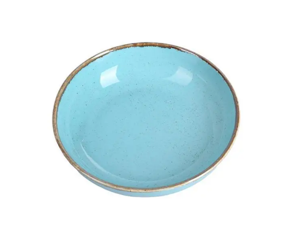 Салатник круглий з порцеляни глибокий Turquoise Porland 835 мл 22 см 368122/T