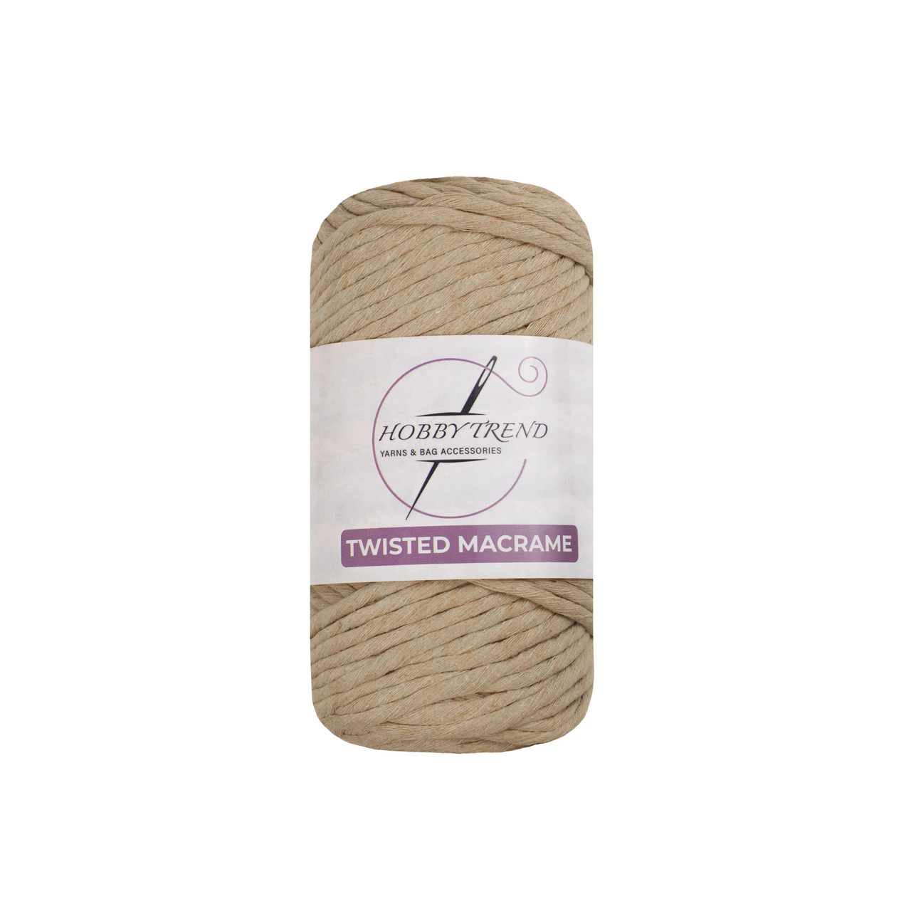 Бавовняний шнур Hobby Trend Twisted. Бежевий. 250 г, 70м, 3 мм