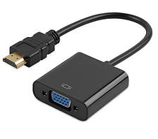 Перехідник HDMI M - VGA F чорний (без звуку) OEM (B00119)