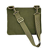 Чоловіча сумка через плече тактична, олива з патч панеллю, матеріал Оксфорд, фото 3