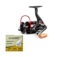 Котушка YUMOSHI JX3000 BLACK/RED 5:1 Металева шпуля
