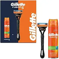 Подарочный набор Gillette Fusion5 (бритва с кассетой + гель для бритья)