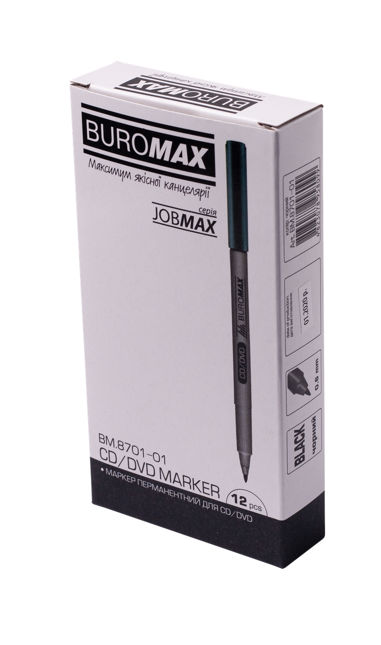 Маркер перманентний водостійкий CD/DVD 0.6 мм BUROMAX BM.8701
