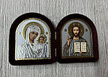 Парна ікона в оксамиті Діва Марія і Ісус Христос, фото 6