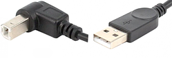 Кабель USB AM-BM, 1.0 м, на верх 90° чорний (S0754)