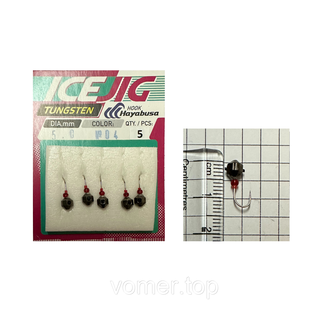 Мормишка Intech Ice Jig Кристал з отвором (кембрік) 0,83г D-5мм (5шт) (№04 чорний)