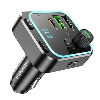 Автомобільний FM модулятор трансмітер PD20W QC3.0 Borofone BC53 Highway з Bluetooth і швидкою зарядкою
