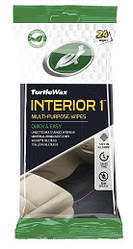 Серветки для очищення салону Turtle Wax INTERIOR 1 WIPES (24шт) 54094