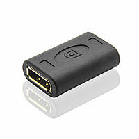 Перехідник моніторний Lucom DisplayPort F F (адаптер) прямий чорний (62.09.8746) ML, код: 7725616