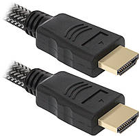 Кабель HDMI M - M, 1.0 м, V1.4, Defender, з феритами, чорний,  HDMI-03PRO (87340)