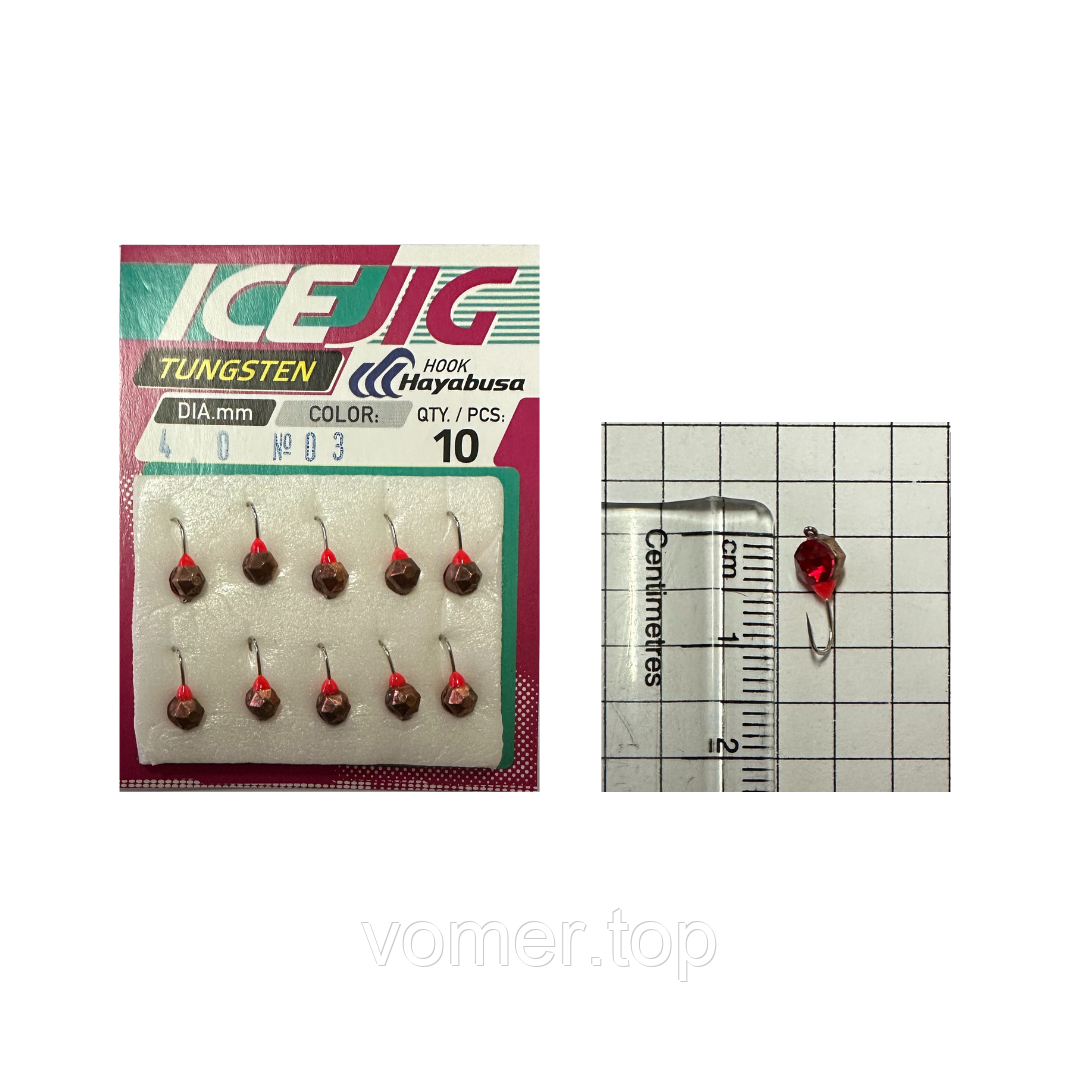 Мормишка Intech Ice Jig Напівкристал з петелькою 0,44г D-4мм(10шт) (№03 мідь)
