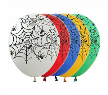 Латексні кульки "Павутинка" пастель з малюнком 100 шт