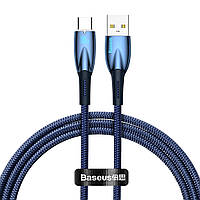 Кабель USB to Type-C 100W Baseus Glimmer Series 480Mbps 1м (CADH000403) Blue